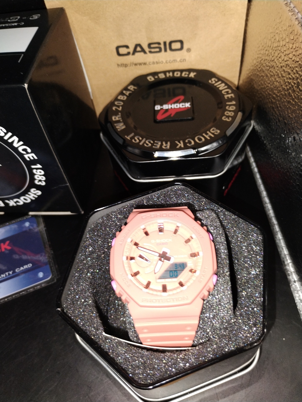 G-Shock Pink Analog-Digital Resin Watch